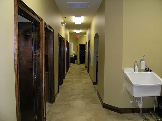 Photo: Oral Surgery Office Interior Hallway and sink in Spring Hill FL